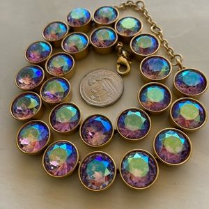 🔥HOST PICK Preppy Posh Party🥳😍🎉EUC JCREW Rainbow iridescent Brulee Necklace